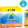 Lucozade Sport Drink Zero Sugar Orange & Peach PMP £1.50 500ml