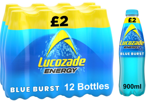 Lucozade Energy Blue Burst PMP £2 900ml