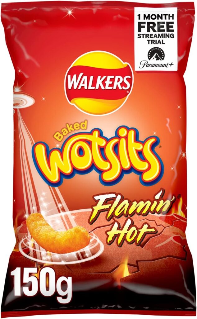 Walkers Wotsits Crisps Flamin’ Hot Baked Sharing Snacks 150G