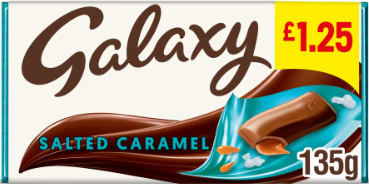 Galaxy Salted Caramel & Milk Chocolate Block Bar £1.25 PMP 135g