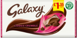 Galaxy Cookie Crumble & Milk Chocolate Block Bar £1.35 PMP 114g