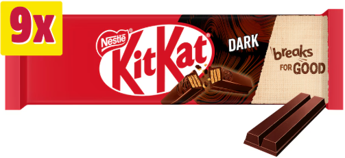 Kit Kat 2 Finger Dark Chocolate Biscuit Bar Multipack 9 Pack