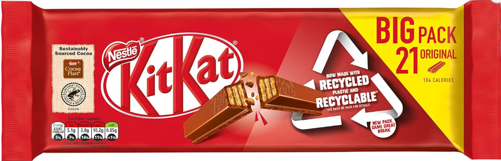 Kit Kat 2 Finger Milk Chocolate Biscuit Bar Multipack 21 Pack