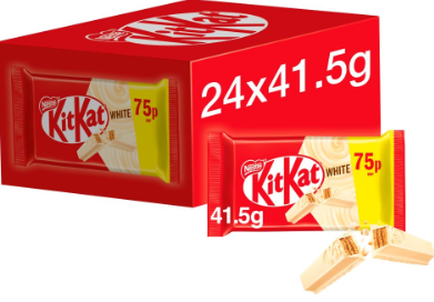KitKat 4 Finger White Biscuit Bar 41.5g PMP 75p