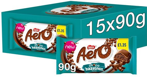 Aero Hazelnut Chocolate Sharing Bar Pm £1.35 90g