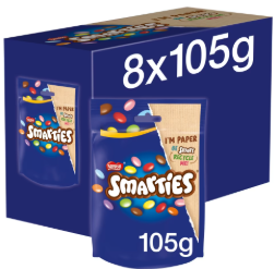 Smarties Milk Chocolate Pouch 105g