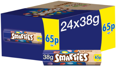 Smarties Milk Chocolate Sweets Tube 38g 65p PMP