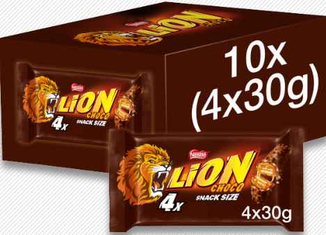 Lion Milk Chocolate Bar Multipack 30g 4 Pack
