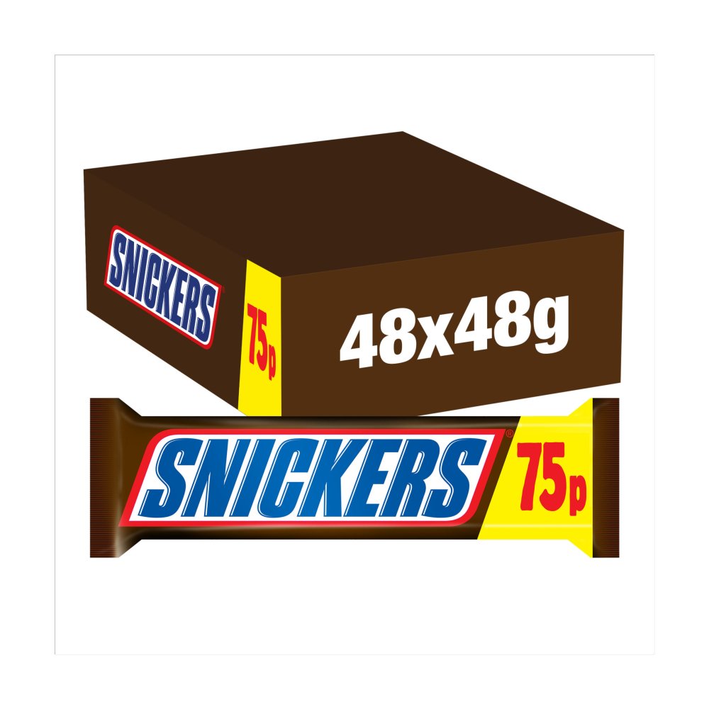 Snickers Caramel, Nougat, Peanuts & Milk Chocolate Snack Bar £0.75 PMP 48g