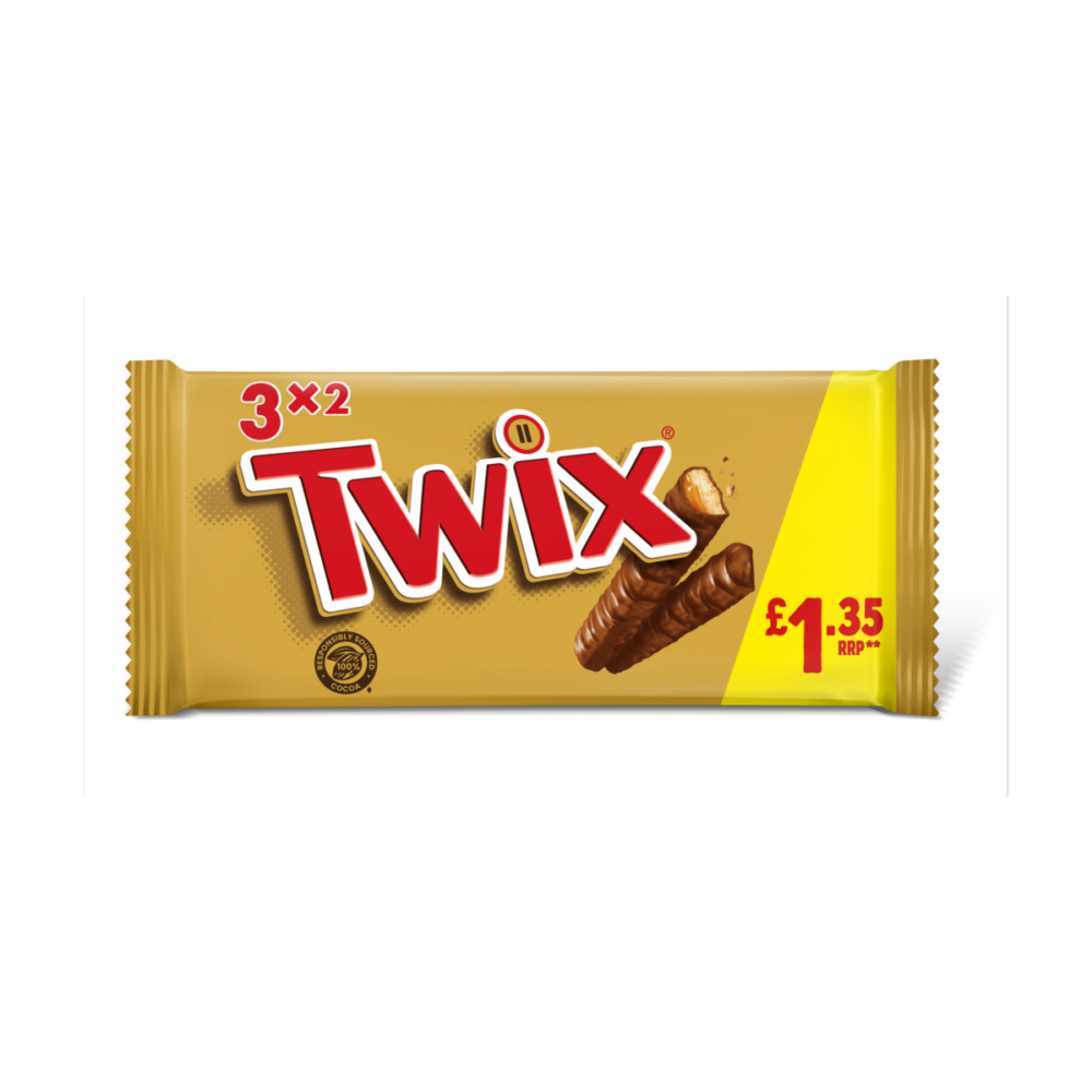 Twix Caramel & Milk Chocolate Fingers Biscuit Snack Bars Multipack £1.35 PMP 120g