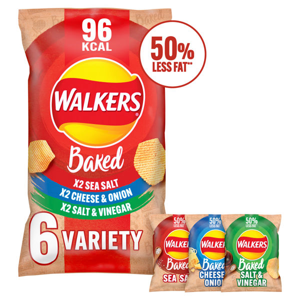 Walkers Baked Variety Multipack Crisps 6 x 22g