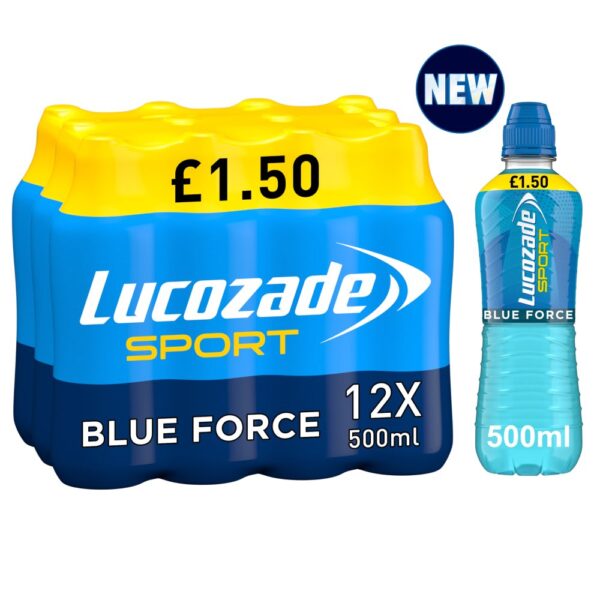 Lucozade Sport Caribbean Blue Force PMP £1.50 500ml