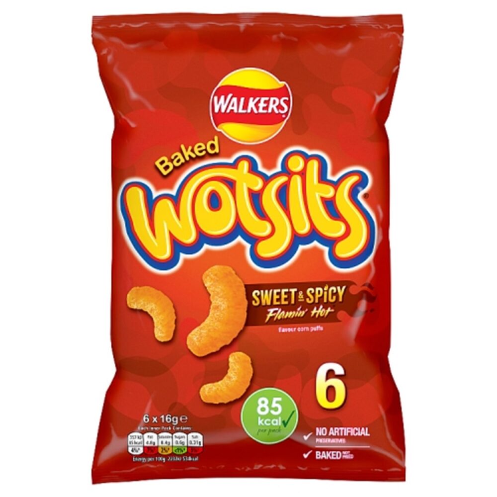 Walkers Wotsits Flamin' Hot Multipack Snacks 6x16g