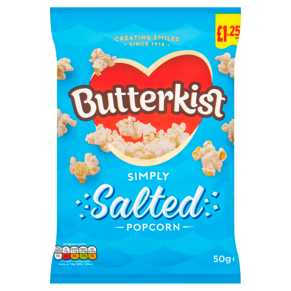 Butterkist Simply Salted Popcorn £1.25 PMP 50g