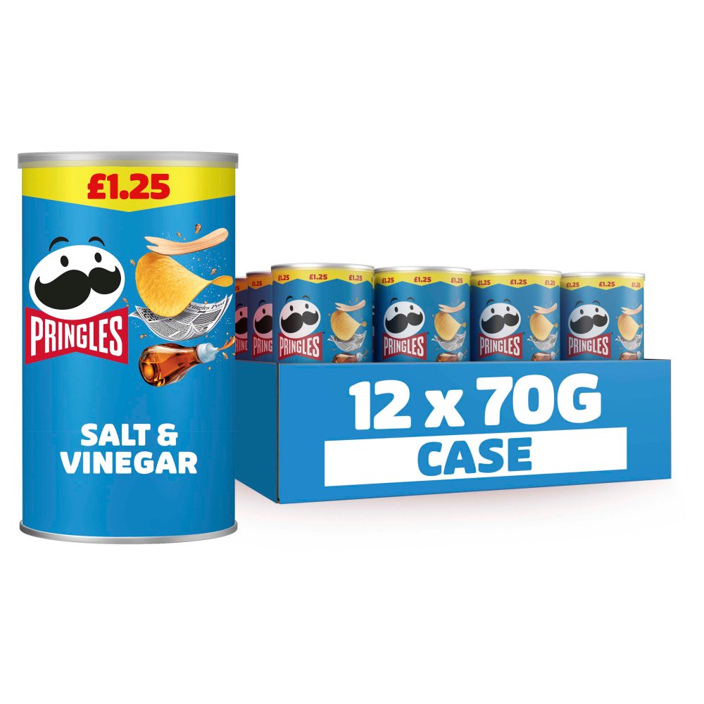 Pringles Salt & Vinegar Snacking Crisps 12 x 70g PMP £1.25