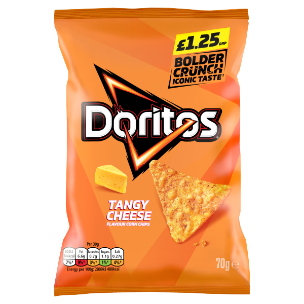 Doritos Tangy Cheese Tortilla Chips Crisps £1.25 RRP PMP 70g