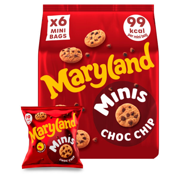 Maryland Minis Choc Chip Cookies 6 Mini Bags 118.8g