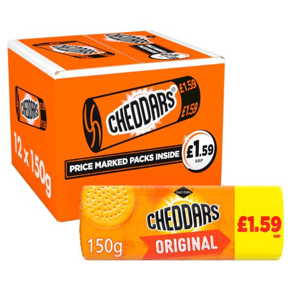 Jacob's Baked Cheddars Cheese Crackers 150g PMP £1.59