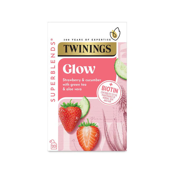 Twinings Superblends Glow with Strawberry, Cucumber and Green Tea, 20 Tea Bags