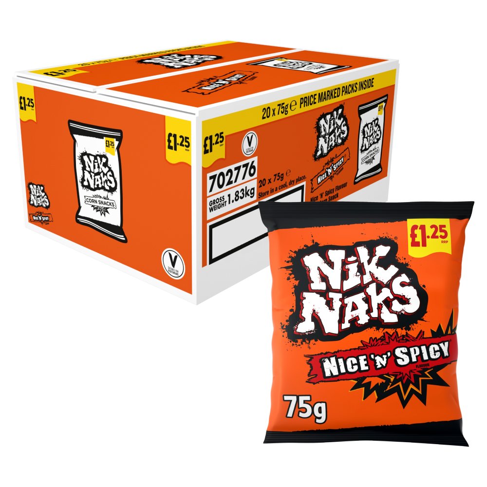 Nik Naks Nice'N' Spicy Crisps £1.25 PMP 75g