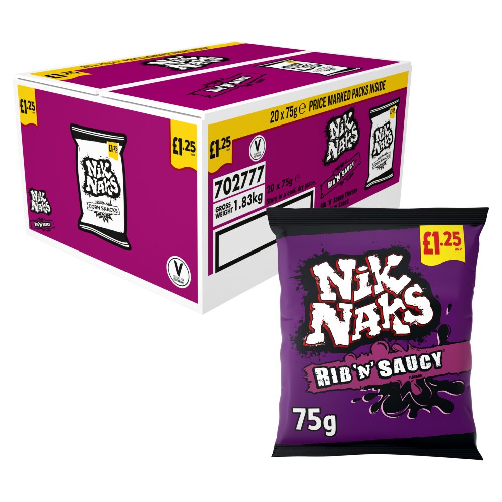 Nik Naks Rib 'N' Saucy Crisps £1.25 PMP 75g