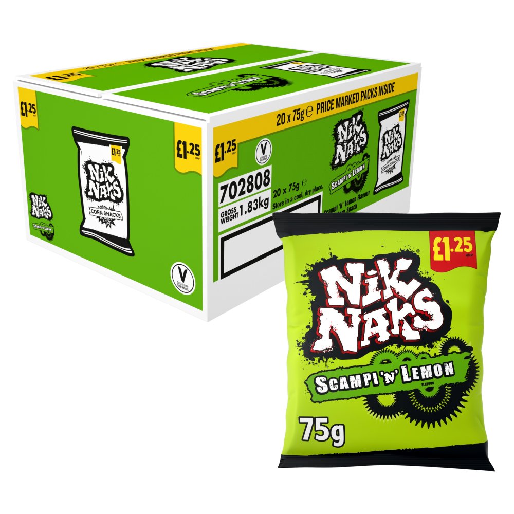 Nik Naks Scampi & Lemon Crisps £1.25 PMP 75g