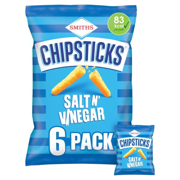 Smiths Chipsticks Salt & Vinegar Multipack Snacks 6x17g