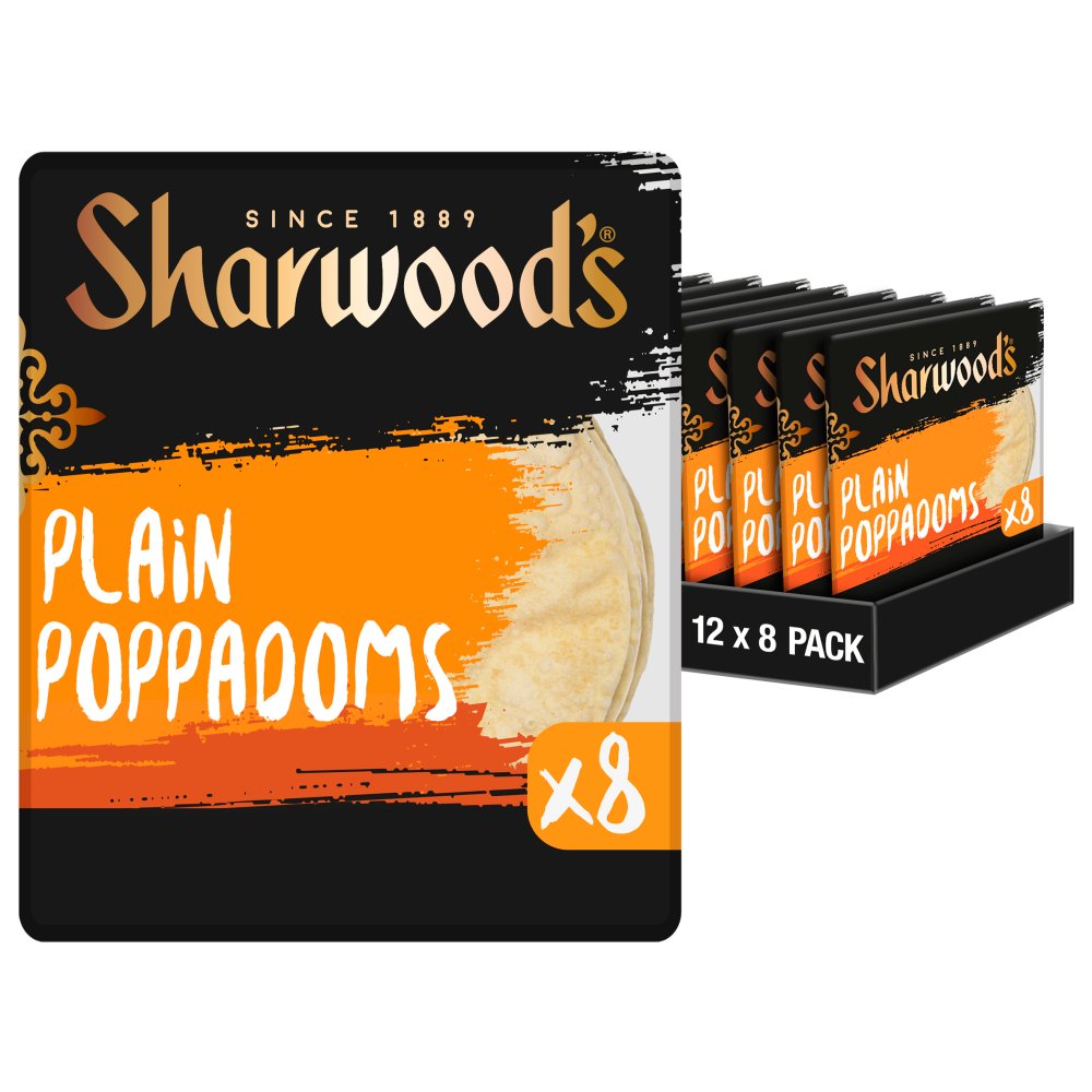 Sharwood's 8 Plain Poppadoms