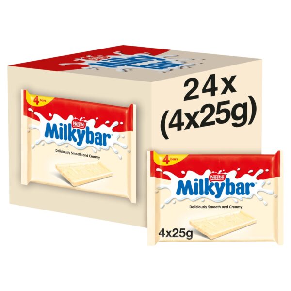 Milkybar White Chocolate Bar Multipack 25g 4 Pack
