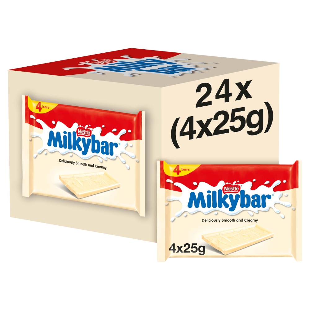 Milkybar White Chocolate Bar Multipack 25g 4 Pack