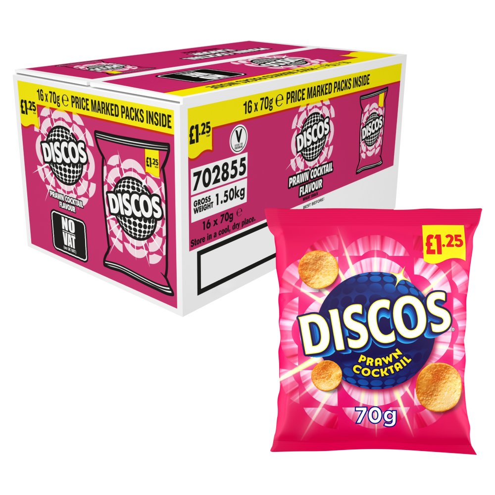 Discos Prawn Cocktail Crisps , £1.25 PMP 70g
