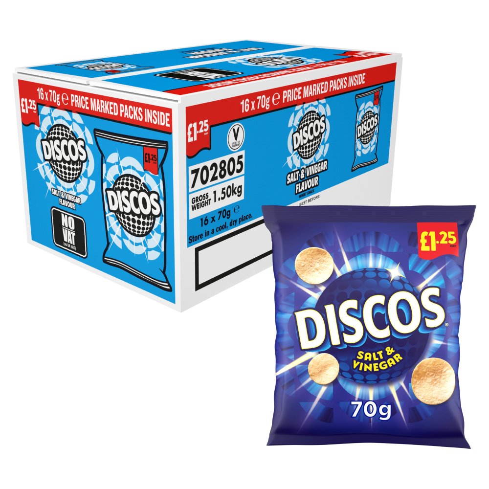 Discos Salt & Vinegar Crisps £1.25 PMP 70g