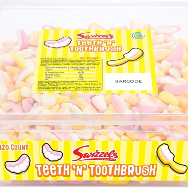 Swizzels Teeth N Toothbrush Tub 120'pcs