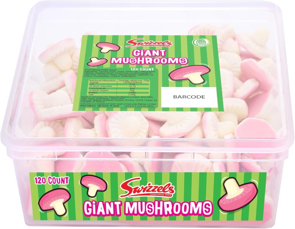 Swizzels Foam Mushrooms Tub 120'pcs