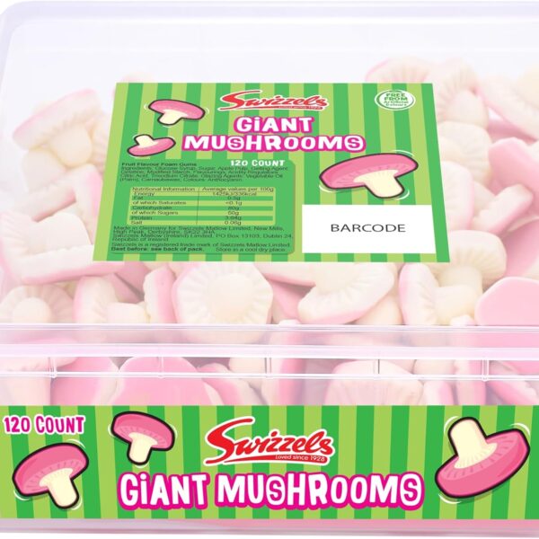 Swizzels Foam Mushrooms Tub 120'pcs